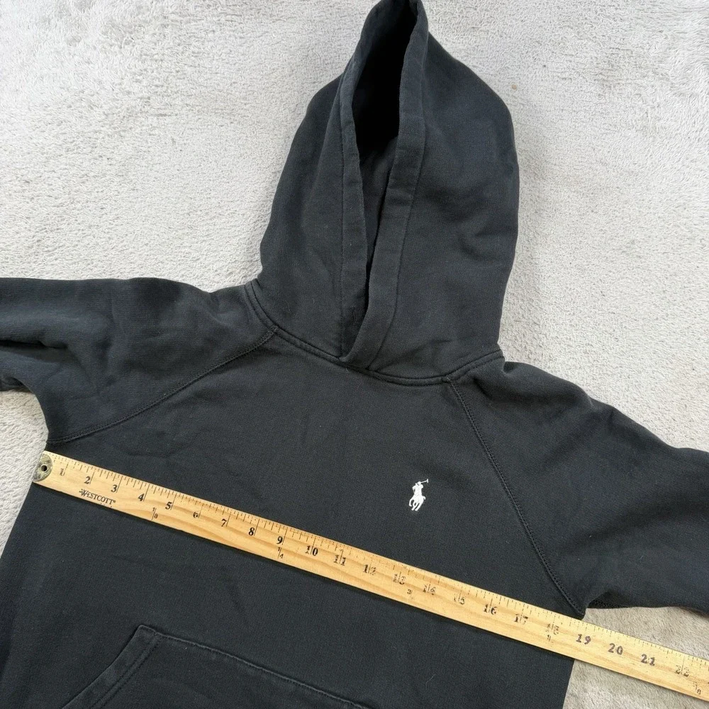 Polo Ralph Lauren Hoodie Mens Small Black Fleece Pony Cotton Pullover